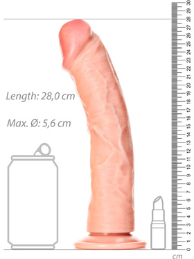 RealRock: Curved Realistic Dildo, 25.5 cm, ljus