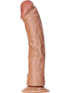 RealRock: Curved Realistic Dildo, 25.5 cm, ljusbrun