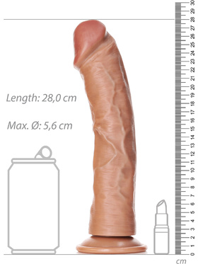 RealRock: Curved Realistic Dildo, 25.5 cm, ljusbrun