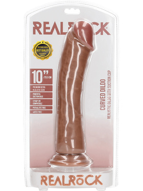 RealRock: Curved Realistic Dildo, 25.5 cm, ljusbrun