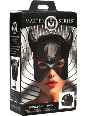 Master Series: Dungeon Demon, Bondage Mask with Horns