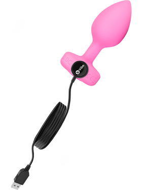 B-Vibe: Vibrating Heart, Remote Control Plug, rosa