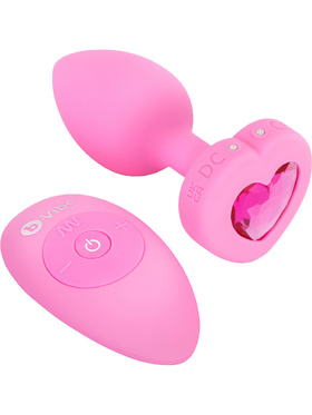 B-Vibe: Vibrating Heart, Remote Control Plug, rosa