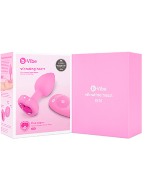 B-Vibe: Vibrating Heart, Remote Control Plug, rosa