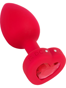 B-Vibe: Vibrating Heart, Remote Control Plug, röd