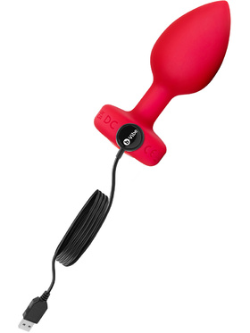 B-Vibe: Vibrating Heart, Remote Control Plug, röd