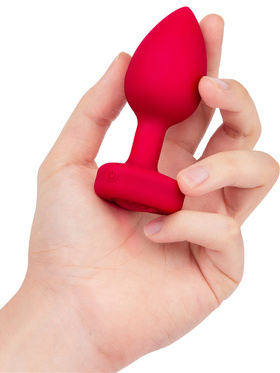 B-Vibe: Vibrating Heart, Remote Control Plug, röd