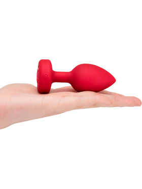 B-Vibe: Vibrating Heart, Remote Control Plug, röd