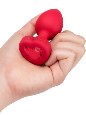 B-Vibe: Vibrating Heart, Remote Control Plug, röd