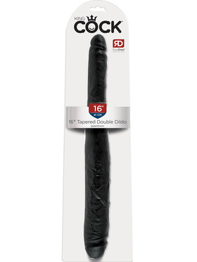 King Cock: Tapered Double Dildo, 41 cm, svart