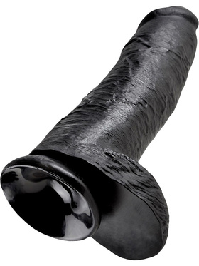 King Cock: Realistic Dildo with Balls, 31 cm, svart