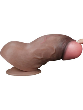 LoveToy: Dual-Layered Silicone Cock, 18 cm, mörk