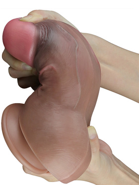 LoveToy: Dual-Layered Silicone Cock, 18 cm, mörk