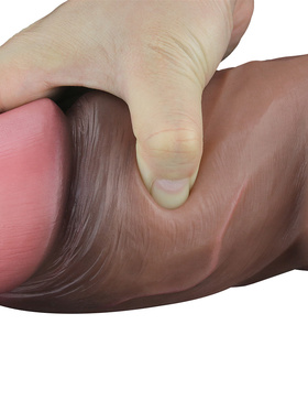 LoveToy: Dual-Layered Silicone Cock, 18 cm, mörk