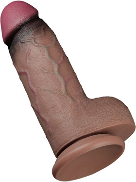LoveToy: Dual-Layered Silicone XXL Cock, 25 cm, mörk