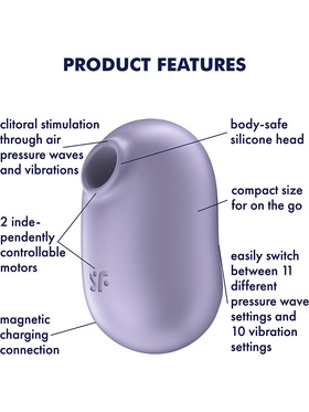 Satisfyer: Pro To Go 2, AirPulse Stimulator + Vibration, lila