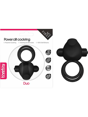 LoveToy: Power Clit Duo Cockring, svart