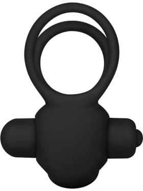 LoveToy: Power Clit Duo Cockring, svart