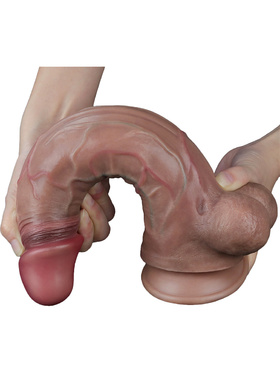 LoveToy: Dual-Layered Silicone Cock, 29.5 cm, mörk