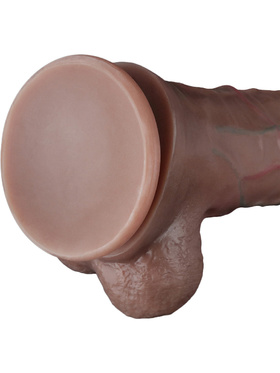LoveToy: Dual-Layered Silicone Cock, 29.5 cm, mörk
