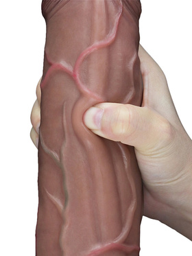 LoveToy: Dual-Layered Silicone Cock, 29.5 cm, mörk