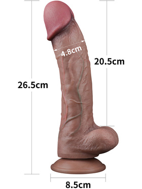 LoveToy: Dual-Layered Silicone Cock, 26.5 cm, mörk