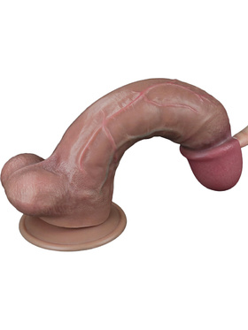 LoveToy: Dual-Layered Silicone Cock, 26.5 cm, mörk