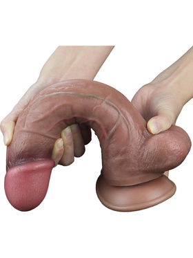 LoveToy: Dual-Layered Silicone Cock, 26.5 cm, mörk