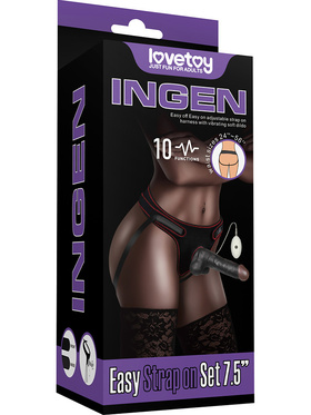 LoveToy: Vibrating Easy StrapOn Set, 20 cm