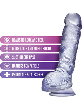 B Yours Plus: Hearty n' Hefty Dildo, 23 cm, transparent