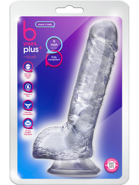 B Yours Plus: Hearty n' Hefty Dildo, 23 cm, transparent