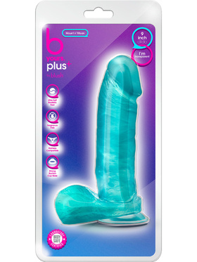 B Yours Plus: Mount n' Moan Dildo, 23 cm, turkos