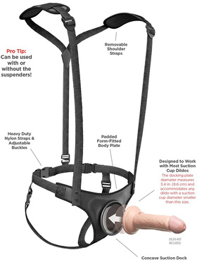 Pipedream: Body Dock Harness System, Strap-On Suspenders