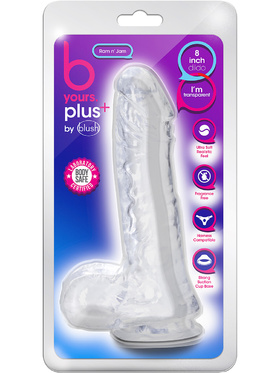 B Yours Plus: Ram n' Jam Dildo, 20 cm, transparent