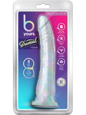 B Yours: Diamond Glisten Dildo, 22 cm, transparent