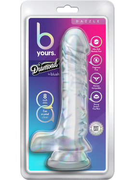 B Yours: Diamond Dazzle Dildo, 23 cm, transparent