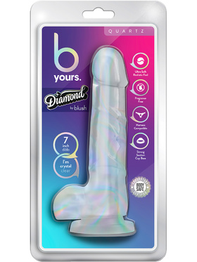 B Yours: Diamond Quartz Dildo, 19 cm, transparent