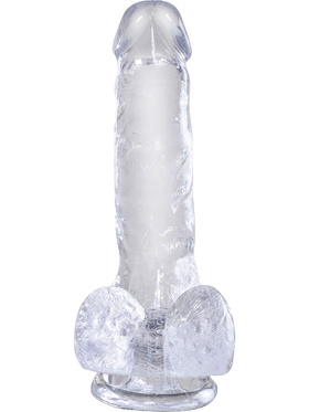 King Cock Clear: Dildo with Balls, 18 cm, transparent
