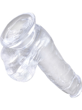 King Cock Clear: Dildo with Balls, 18 cm, transparent