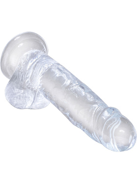 King Cock Clear: Dildo with Balls, 20 cm, transparent