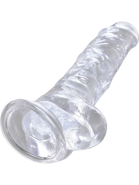 King Cock Clear: Dildo with Balls, 22 cm, transparent