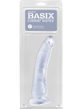 Pipedream Basix: Slim Seven Dildo, 20.5 cm, transparent