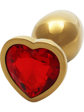 Ouch!: Heart Gem Metal Butt Plug, small, guld