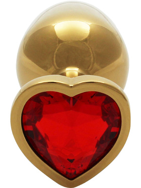 Ouch!: Heart Gem Metal Butt Plug, small, guld