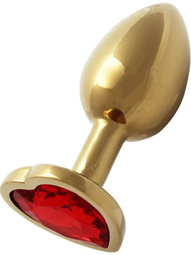 Ouch!: Heart Gem Metal Butt Plug, small, guld