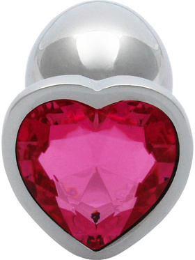 Ouch!: Heart Gem Metal Butt Plug, small, silver