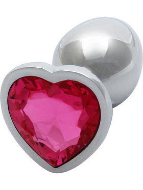 Ouch!: Heart Gem Metal Butt Plug, small, silver