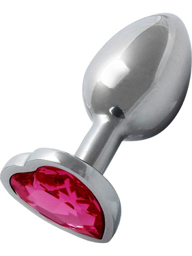 Ouch!: Heart Gem Metal Butt Plug, small, silver