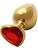 Ouch!: Heart Gem Metal Butt Plug, medium, guld