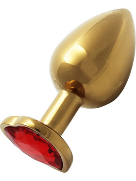 Ouch!: Heart Gem Metal Butt Plug, medium, guld